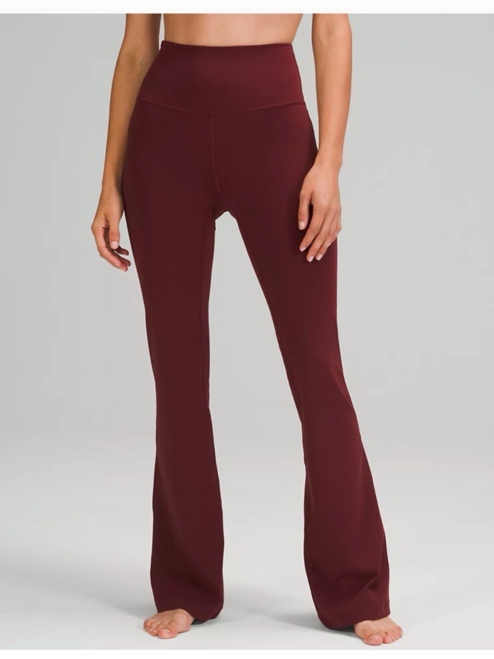 Lululemon Groove High Rise Flare Leggings burgundy color